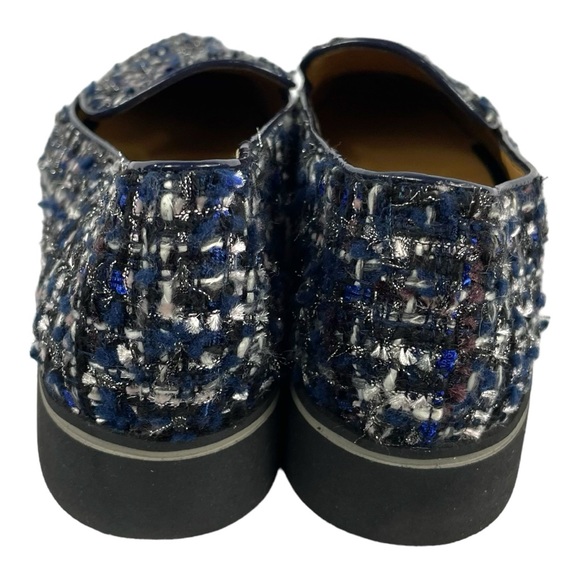 Franco Sarto Womens Fabrina Blue Tweed Chunky Almond Toe Loafers - Picture 4 of 14
